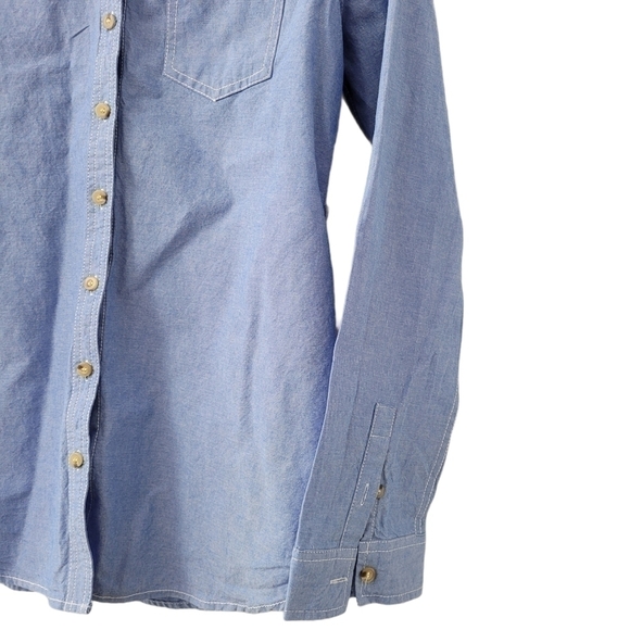BUTTON Down Cotton Blue Denim Jean Shirt Size M - Picture 5 of 9